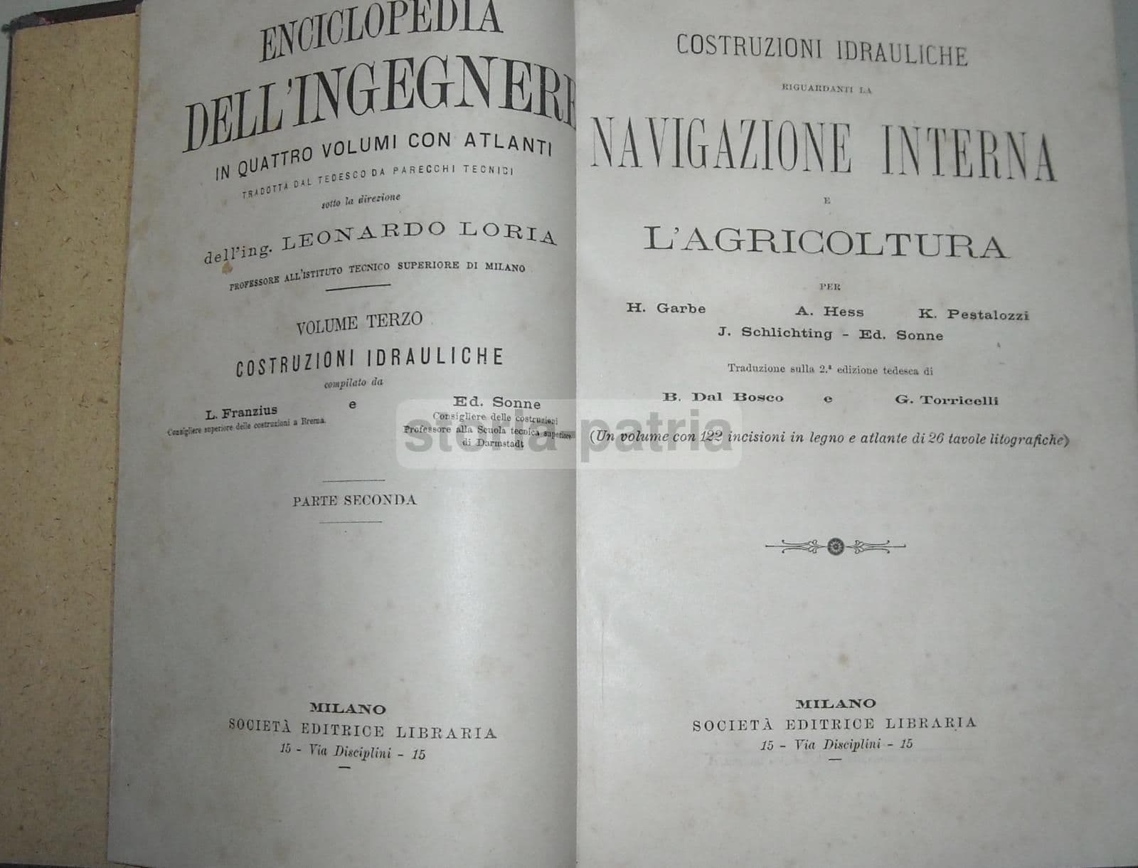 Costruzioni Idrauliche Riguardanti La Navigazione Interna E L'Agricoltura. Milano, Circa 1900.