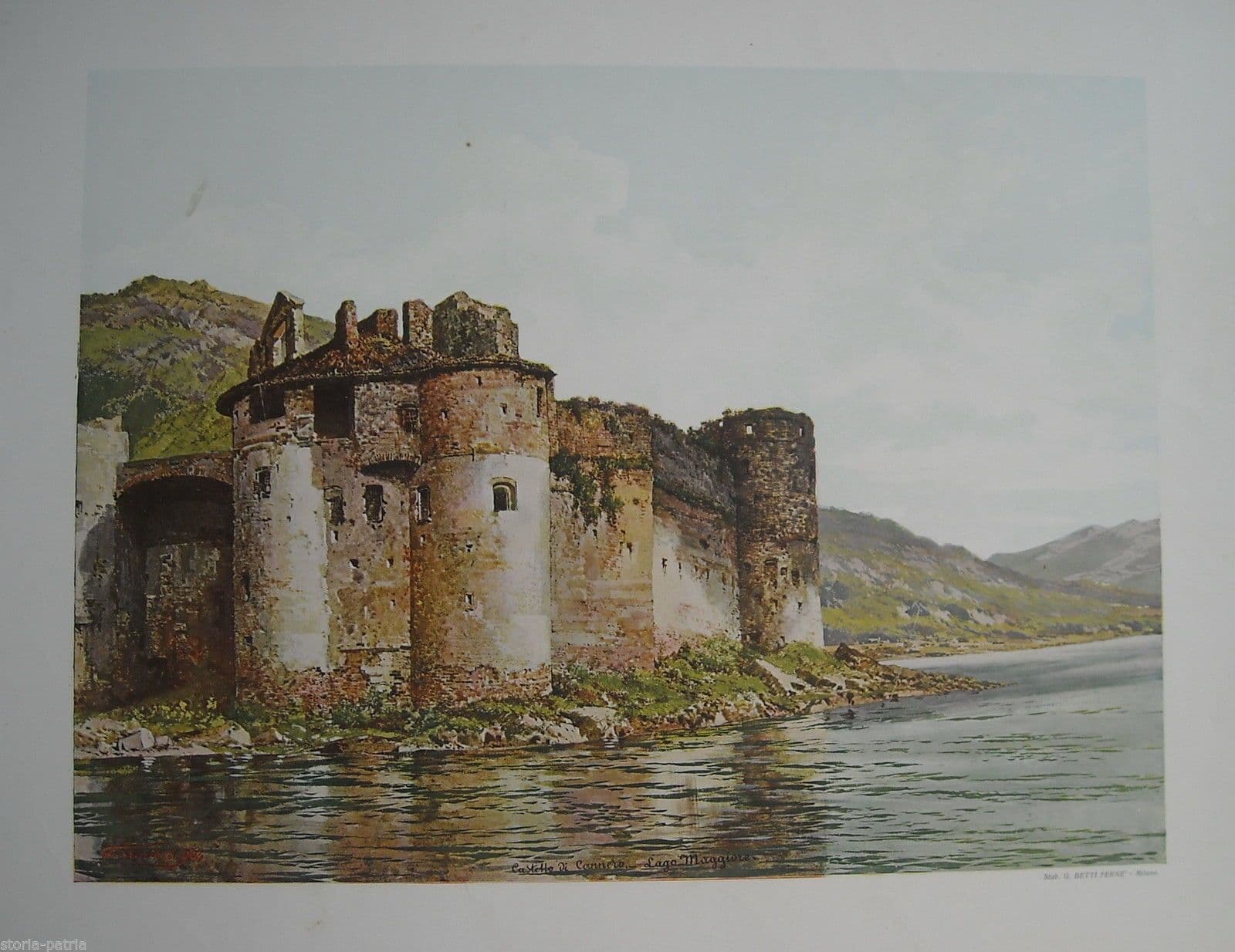 Castello Di Cannero, Lago Maggiore. Stampa Antica Di Carlo Ferrario, 1904