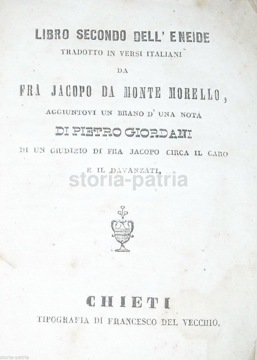 Eneide Libro II. Jacopo Da Monte Morello (Giacomo Leopardi). Chieti, Prima Metà Dell'Ottocento