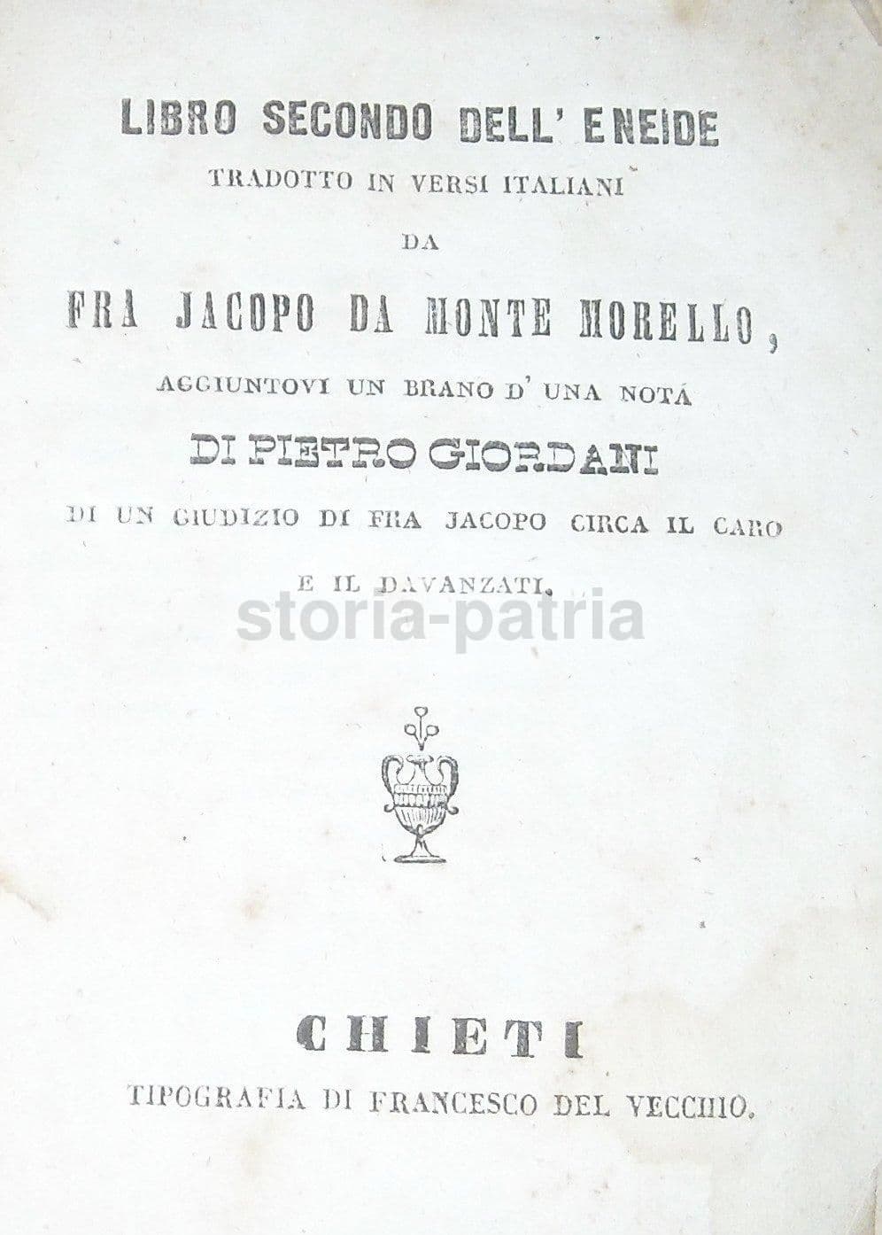 Eneide Libro II. Jacopo Da Monte Morello (Giacomo Leopardi). Chieti, Prima Metà Dell'Ottocento