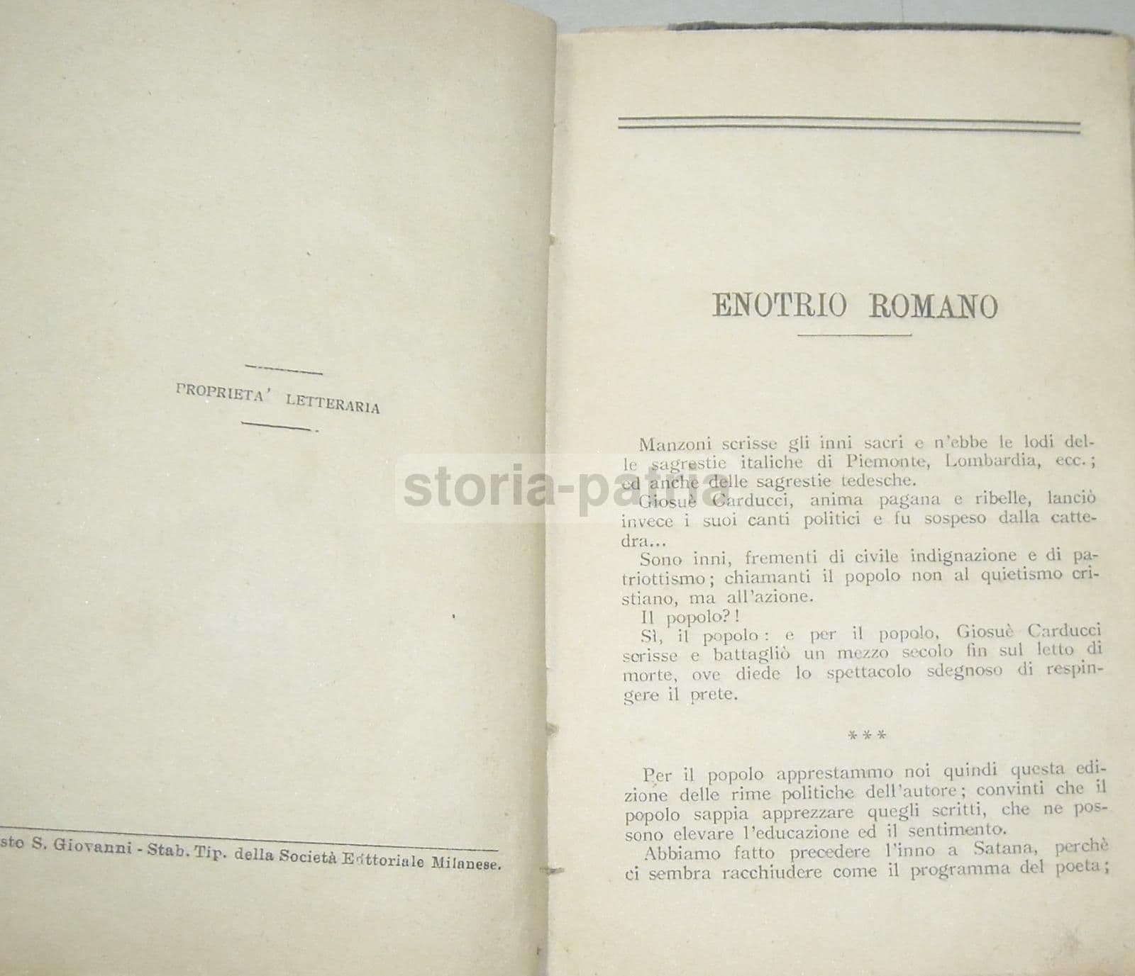 Inni Civili Di Giosuè Carducci. Edizione Antica Del Primo Novecento