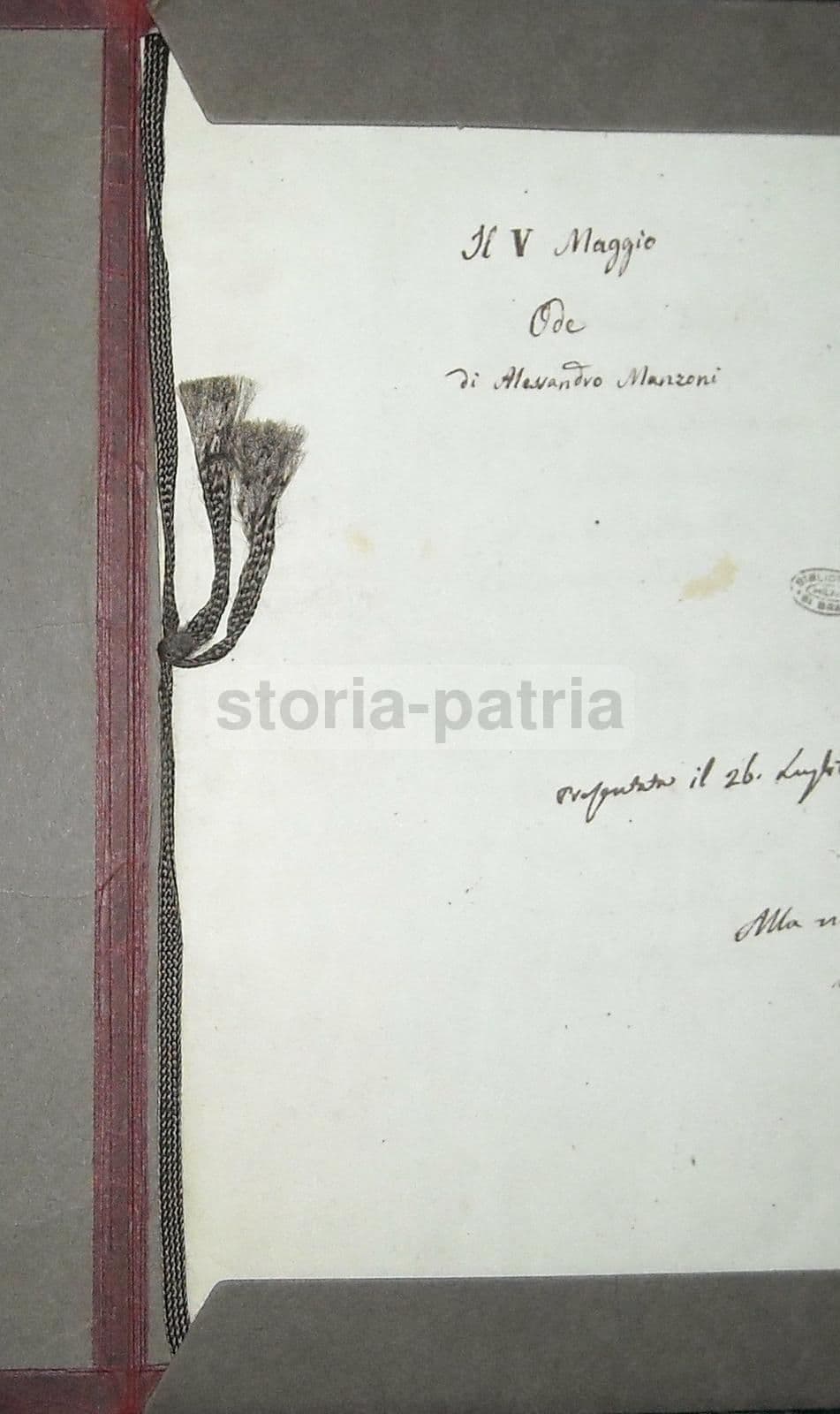 Il Cinque Maggio Di Alessandro Manzoni, Edizione Anastatica Anni '50