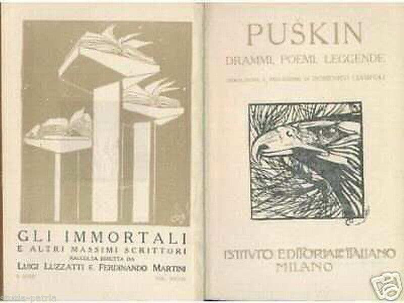 Puskin: Drammi, Poemi E Leggende. Traduzione Di Domenico Ciampoli, Fregi Di Duilio Cambellotti (anni '20)