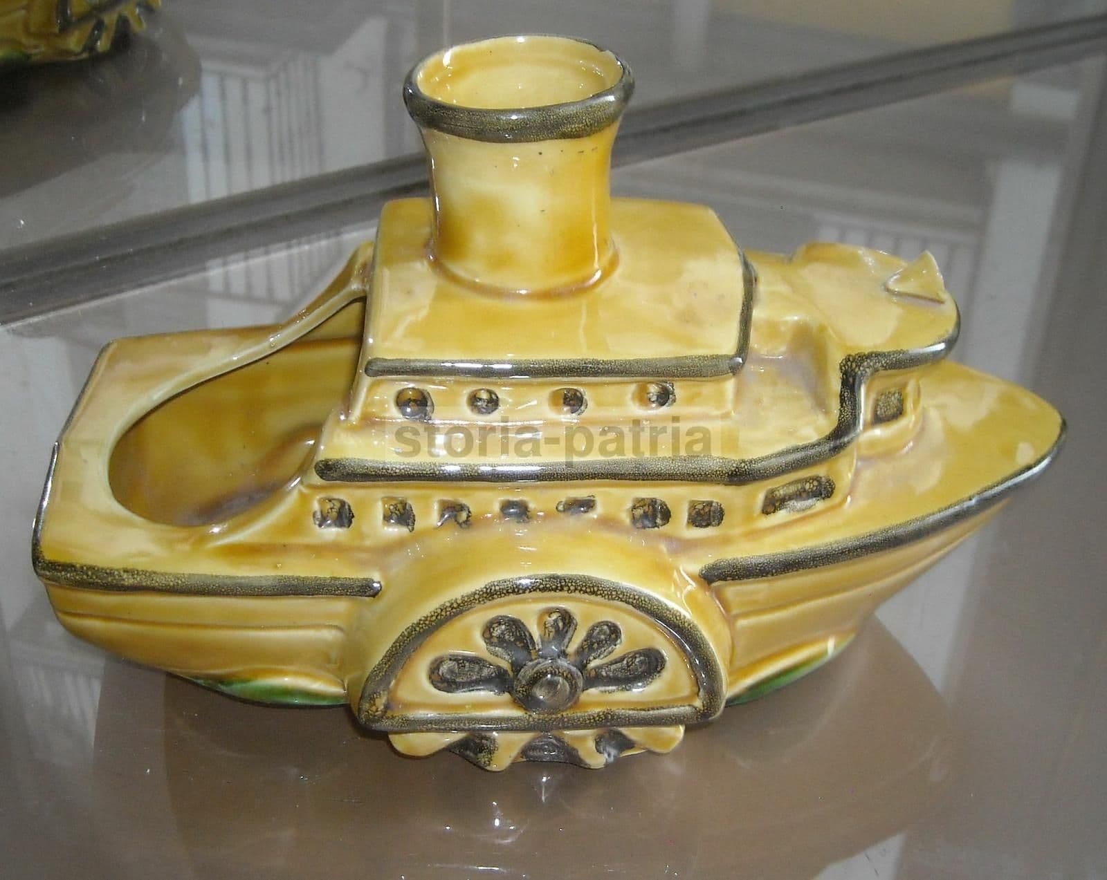 Vaporetto Ceramica Tosin Policroma Vintage Anni '50 Soprammobile