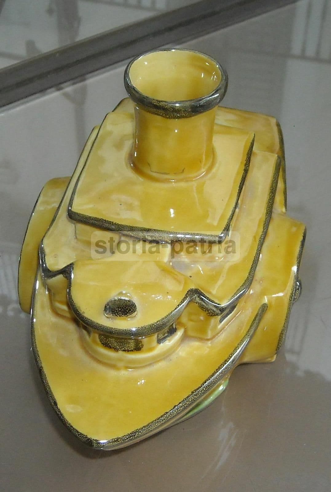 Vaporetto Ceramica Tosin Policroma Vintage Anni '50 Soprammobile