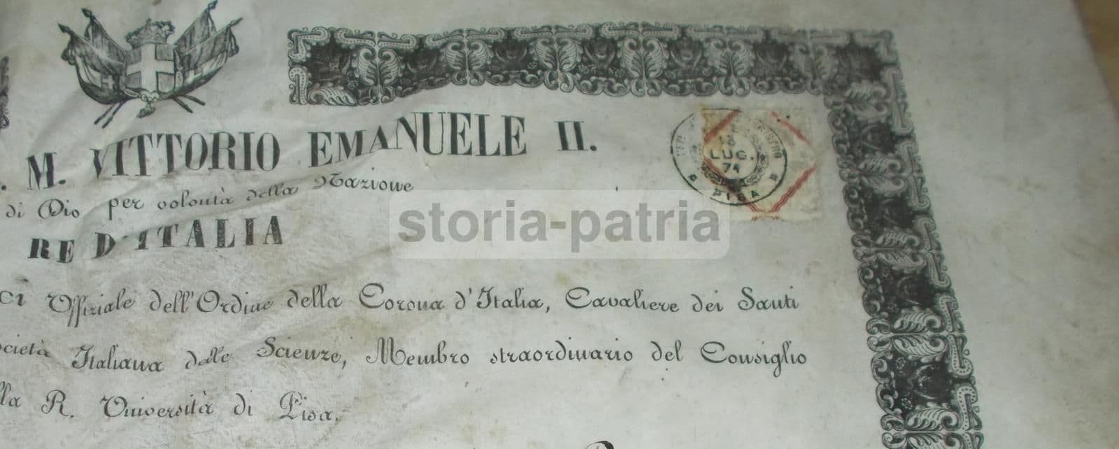 Diploma Di Laurea In Medicina E Chirurgia, Università Di Pisa, 1871