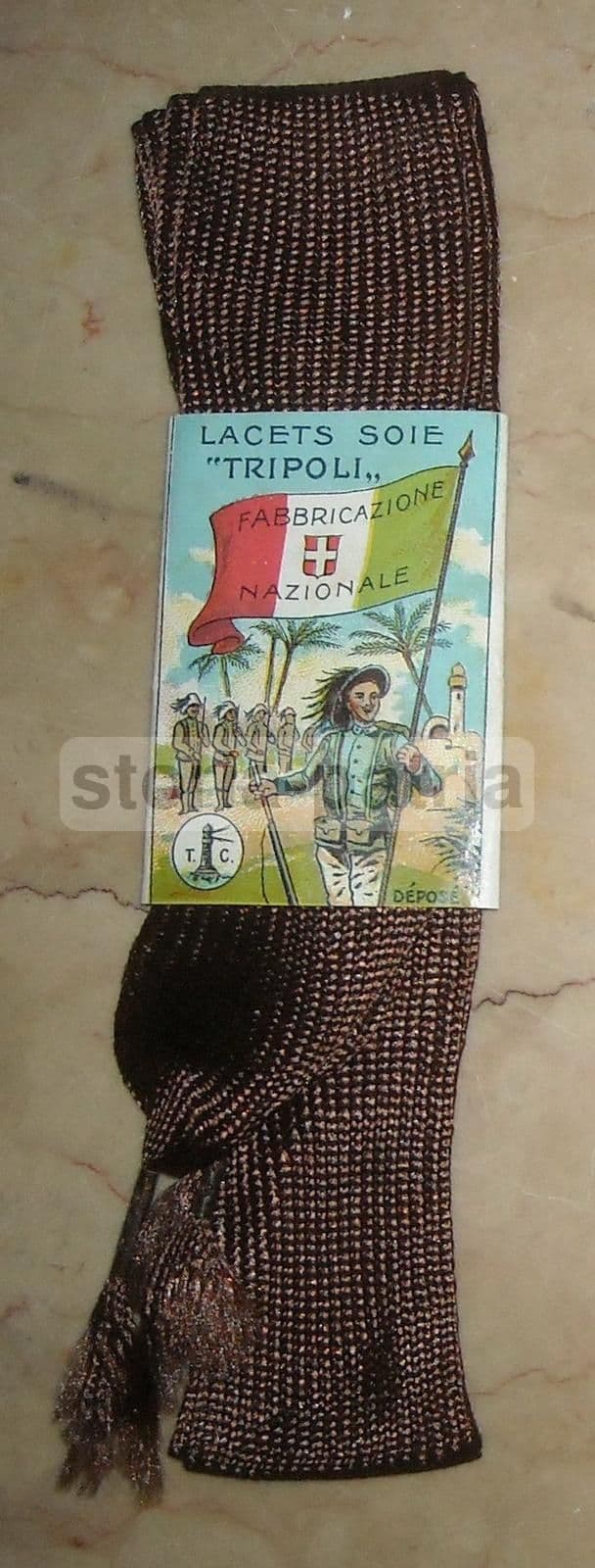 Nastro Seta Bersaglieri Tripoli Stemma Sabaudo Epoca Coloniale