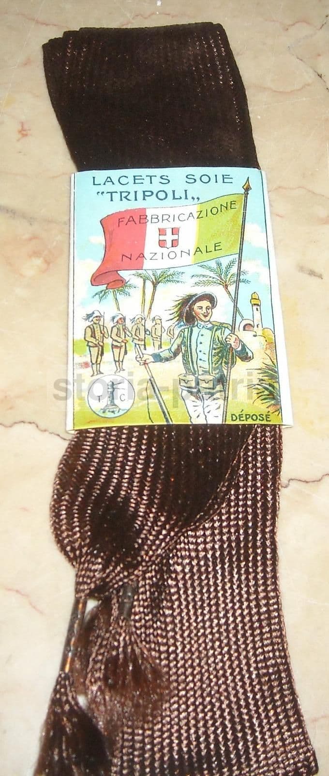 Nastro Seta Bersaglieri Tripoli Stemma Sabaudo Epoca Coloniale