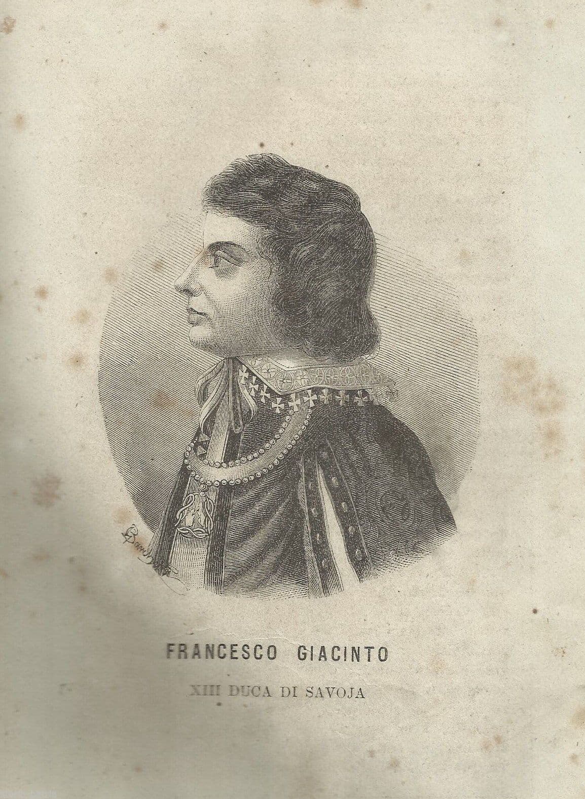 Ritratto Francesco Giacinto XIII Duca Di Savoia Stampa Antica '800