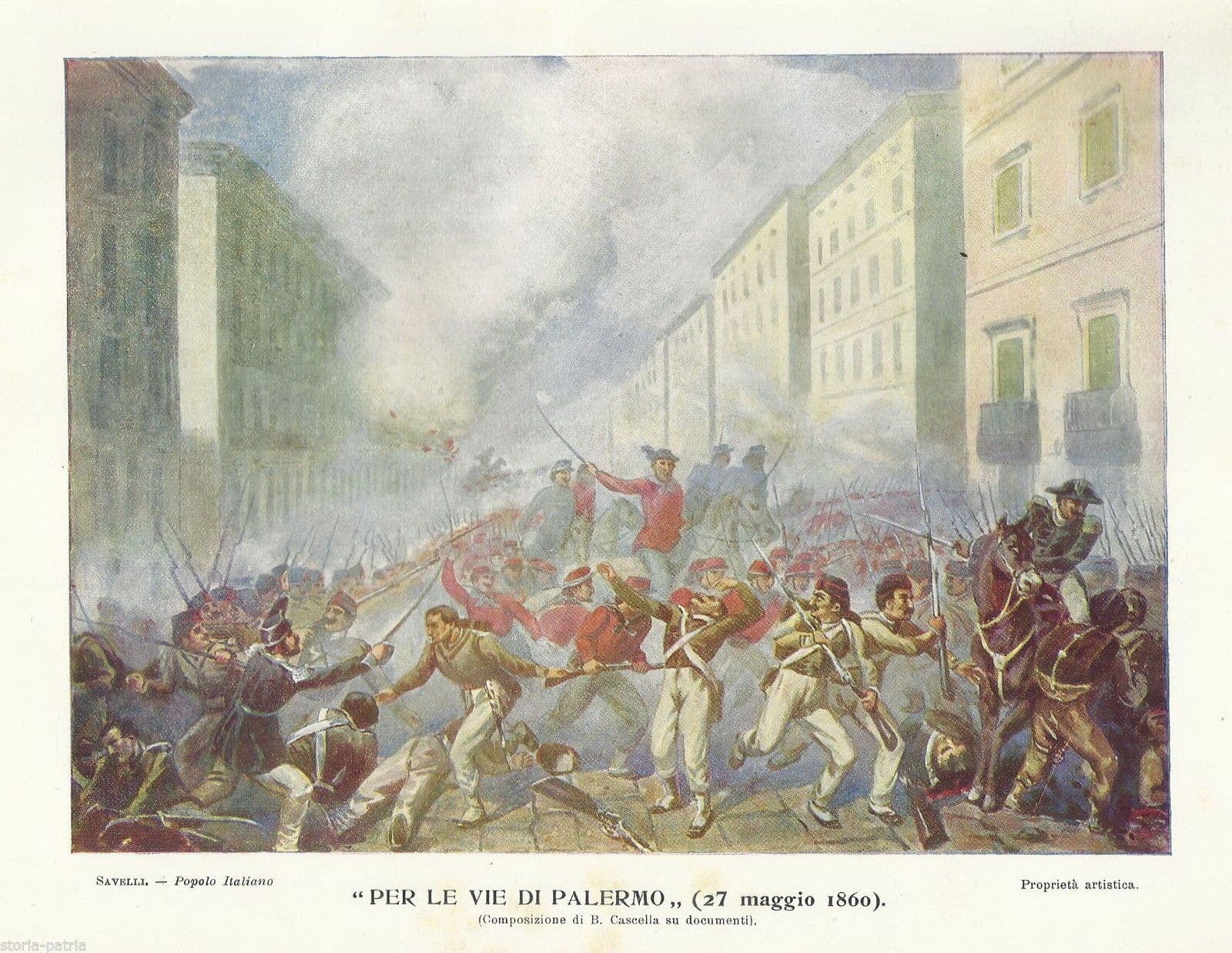 Stampa Garibaldi Battaglia Di Palermo 1860 Cascella Risorgimento