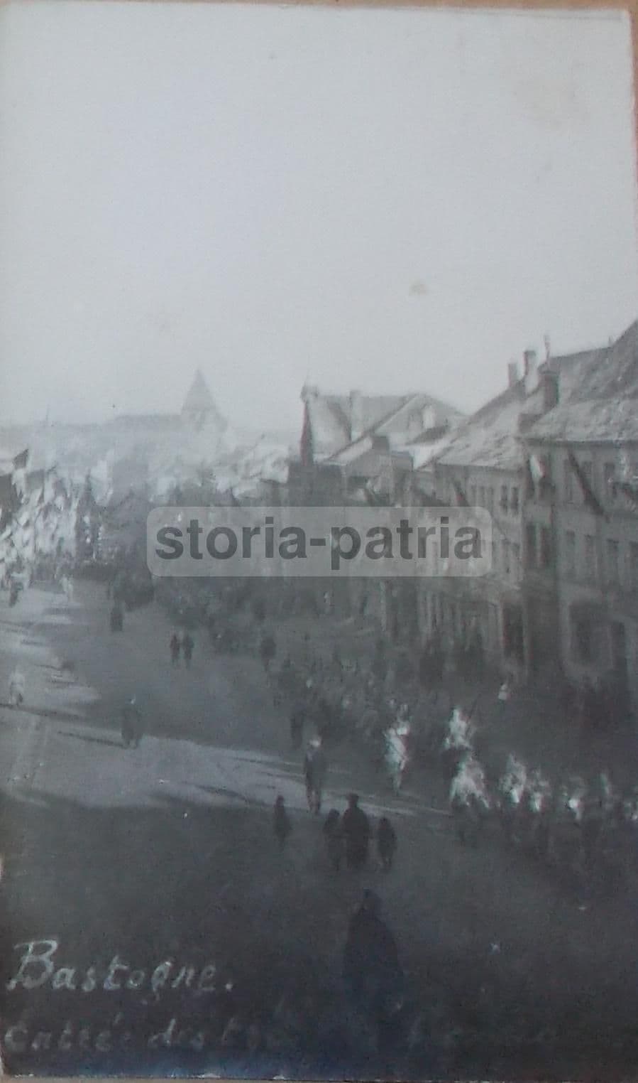 Fotografia Antica Soldati Bastogne Belgio Cartolina Epoca 1900