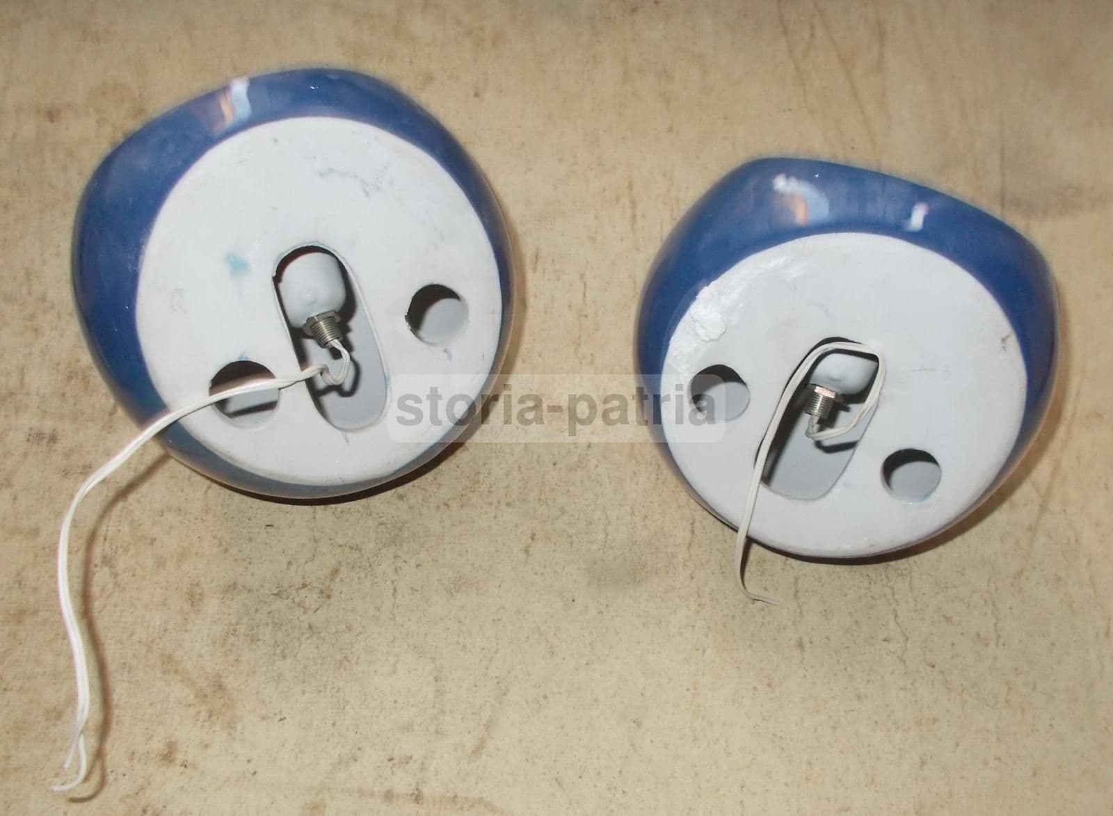 Coppia Di Applique Globulari In Ceramica, Anni '70