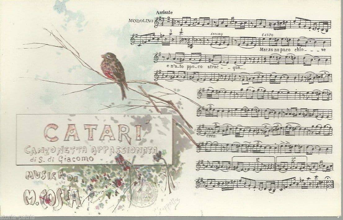 Cartolina Musicale Antica Catarì Di Salvatore Di Giacomo