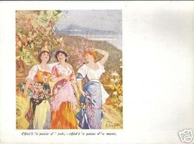 Cartolina Antica 'O Paese d' 'O Sole, Bovio E Scoppetta, Napoli, 1900