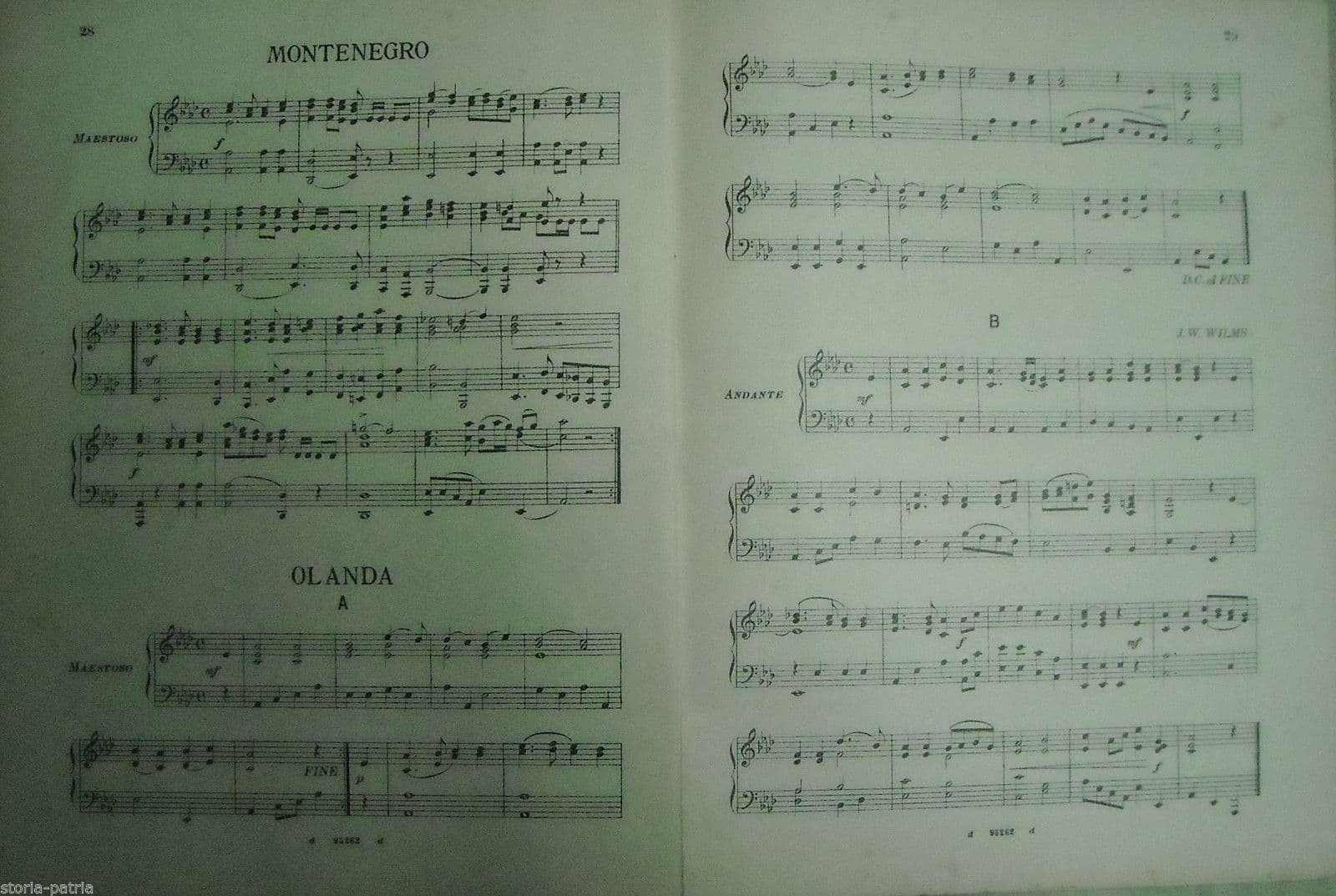 Spartito Inni Nazionali, Carlo Carignani, Ricordi, Primo '900