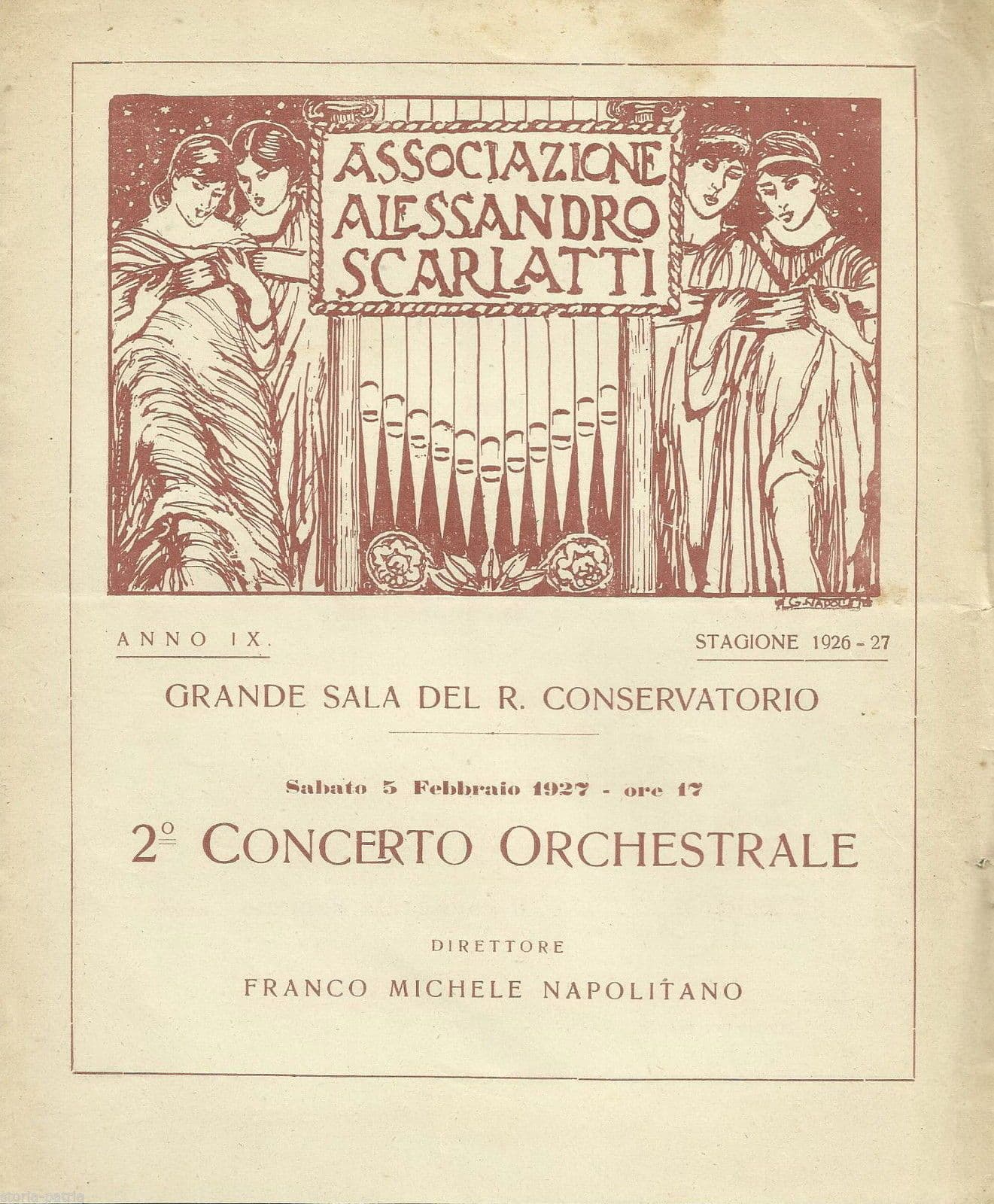 Programma Concerto Associazione Scarlatti Napoli 1927 Rossini Ravel