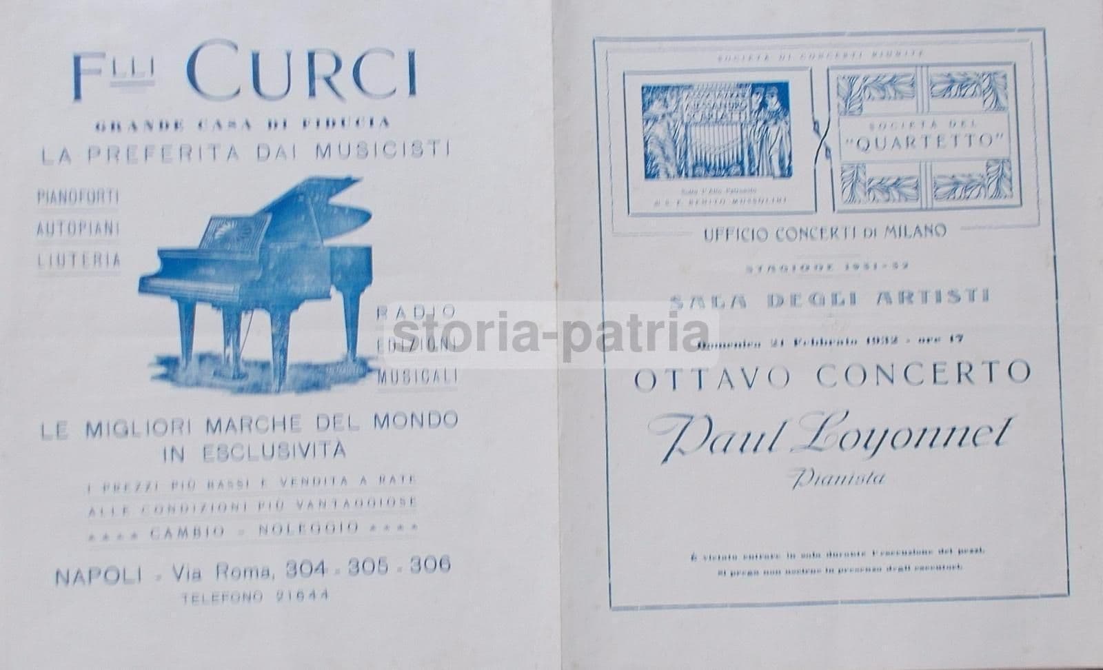 Programma Del Concerto Di Paul Loyonnet, Napoli 1932