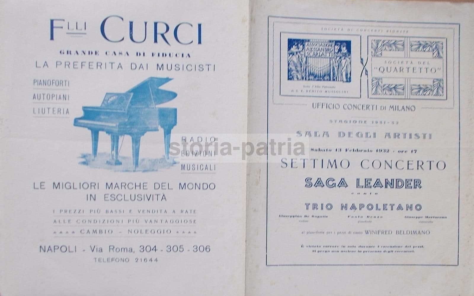 Concerto Napoli 1932 Trio De Rogatis Denza Martorana Associazione Scarlatti