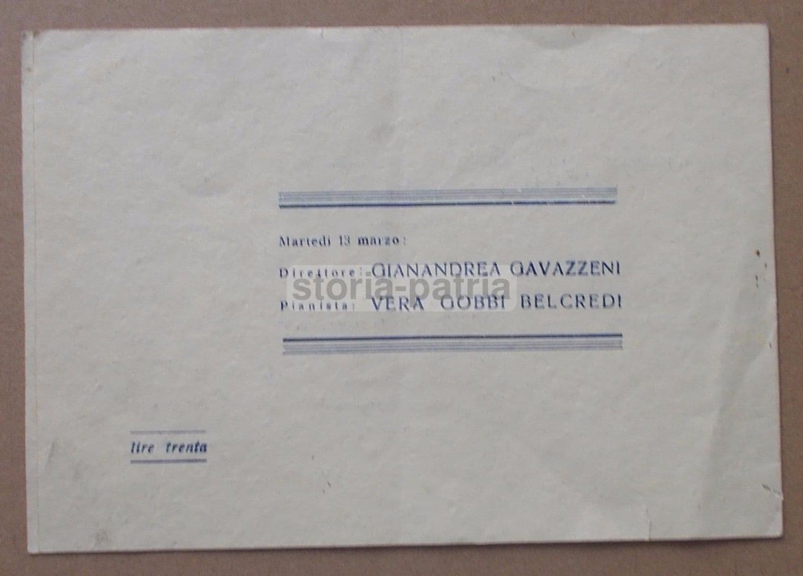 Programma Concerto Amfitheatrof Santoliquido, Napoli 1951, Associazione Scarlatti
