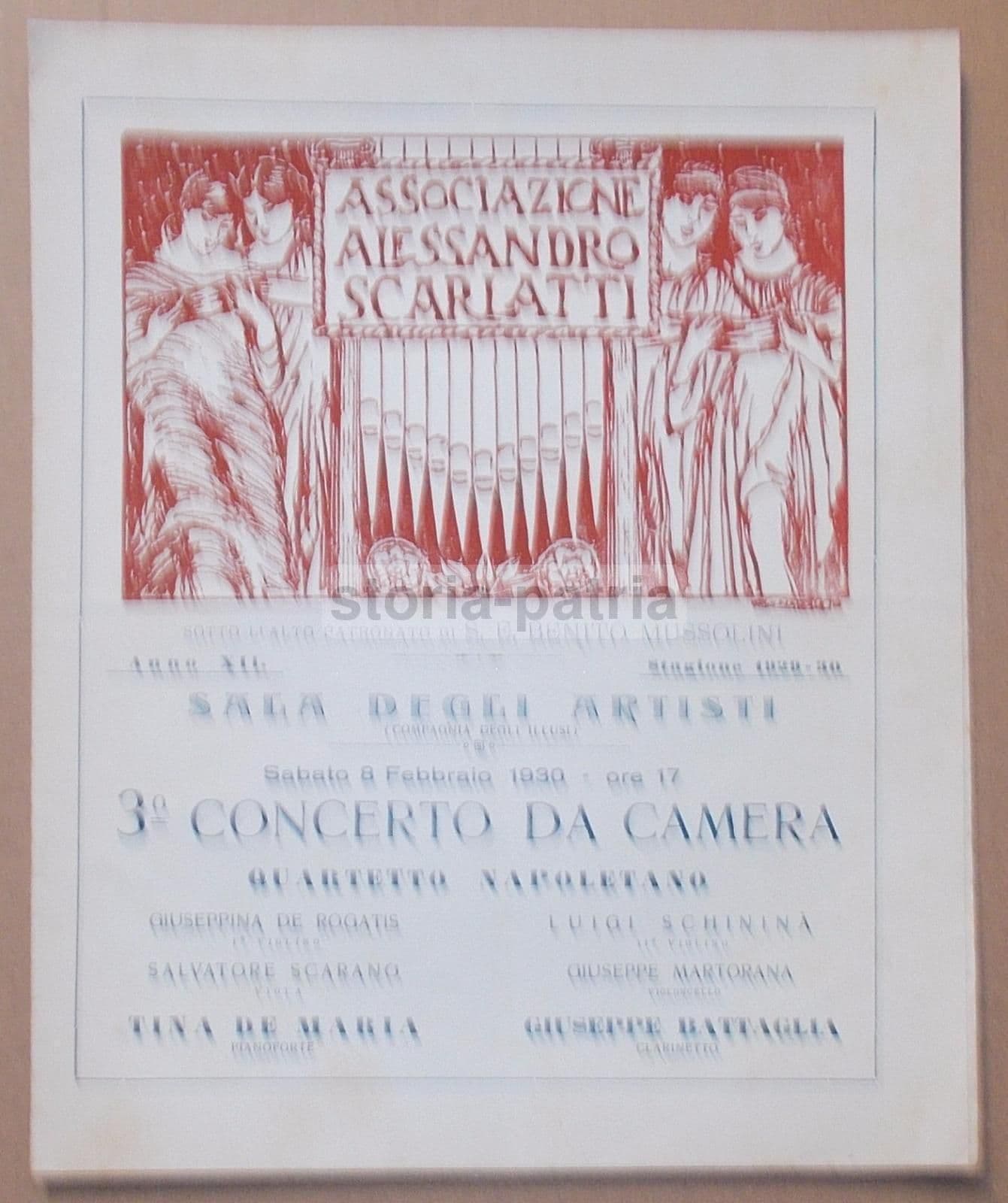 Programma Concerto Associazione Scarlatti Napoli 1930