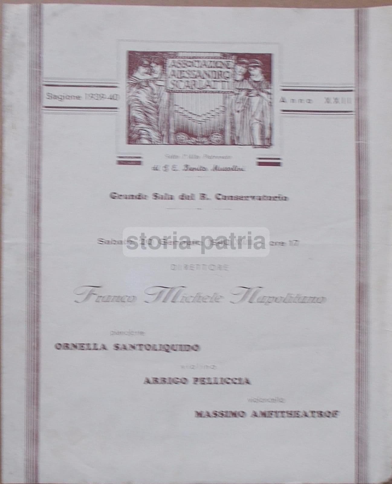 Programma Concerti Associazione Scarlatti, Napoli 1940, Santoliquido