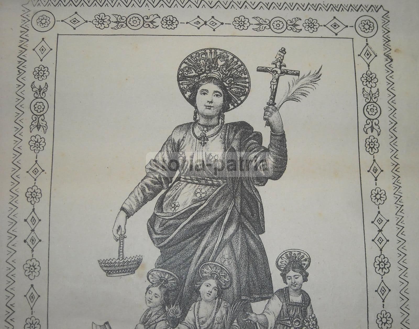 Stampa Antica Santa Sofia Poderia Salerno Litografia Pucci '800