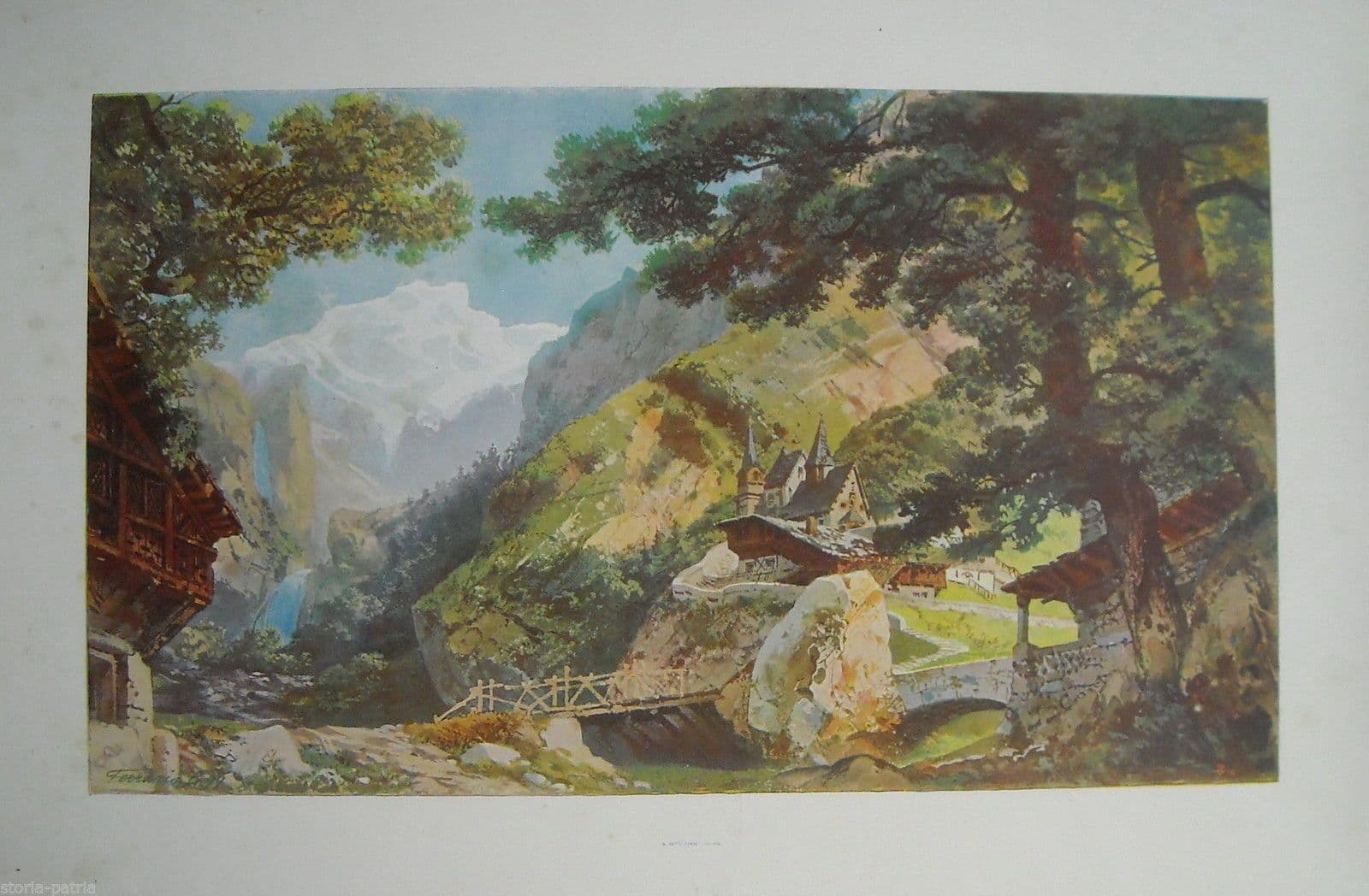 Stampa Antica Paesaggio Prealpi Lombarde Carlo Ferrario 1899