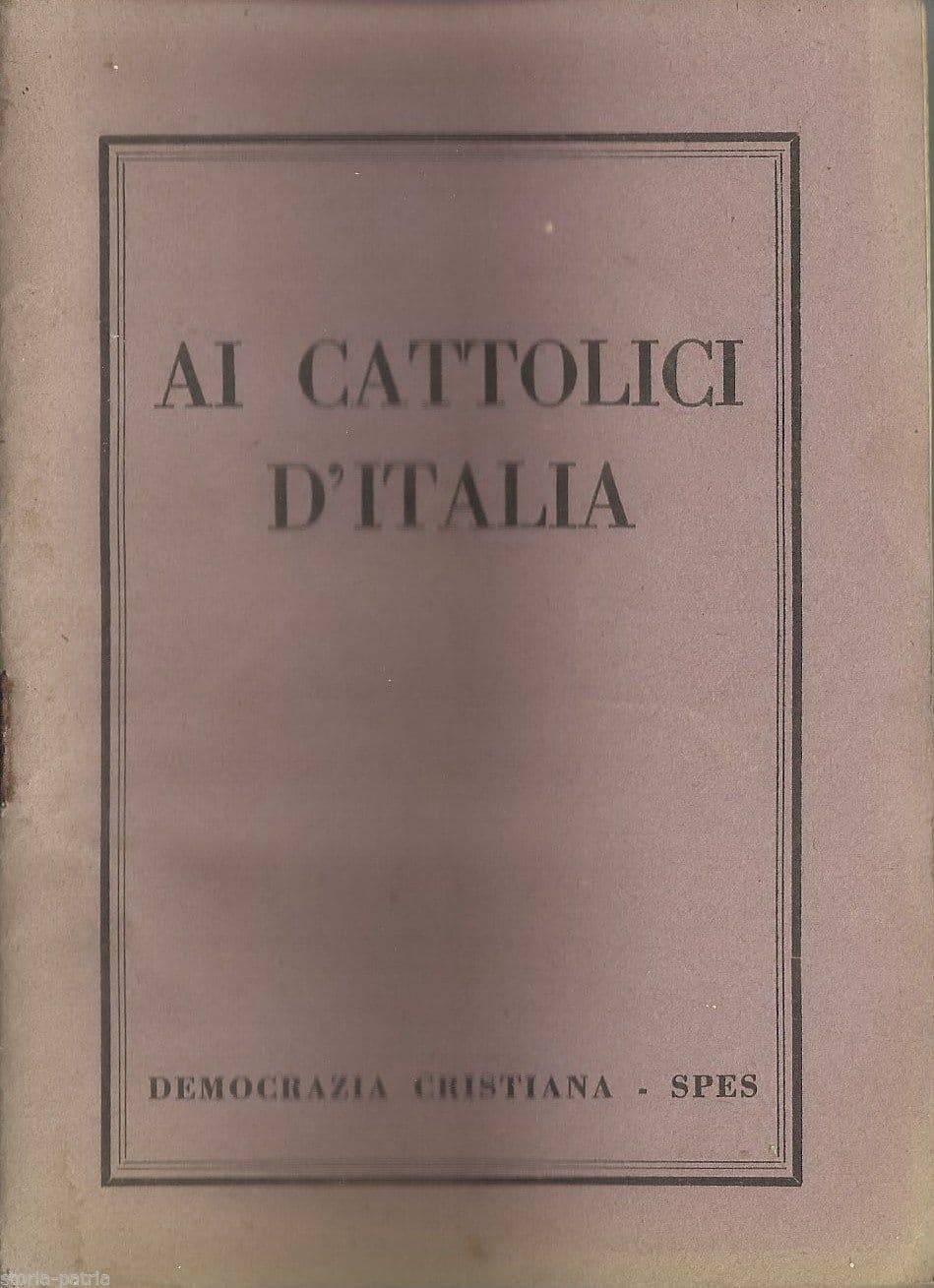 Democrazia Cristiana Cattolici d'Italia 1953 Loreto Napoli Marche