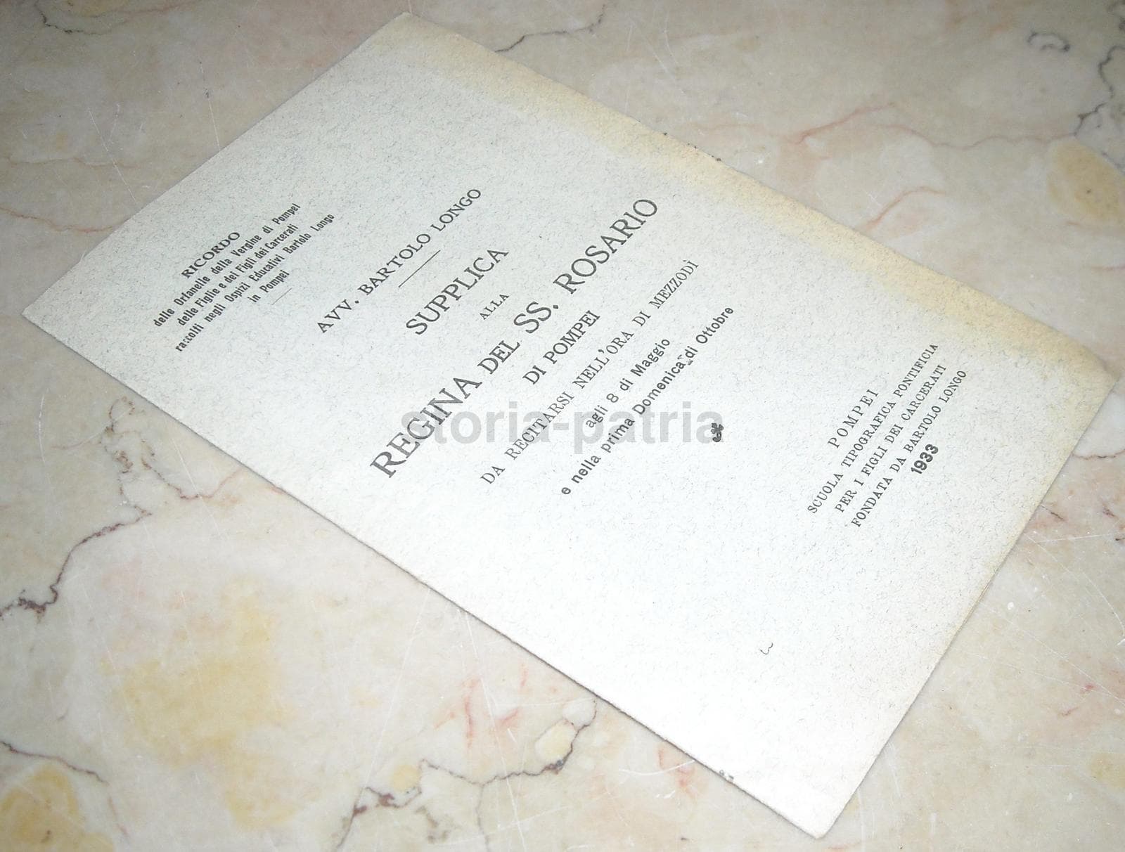Supplica Regina Rosario Pompei Bartolo Longo 1933 Illustrata