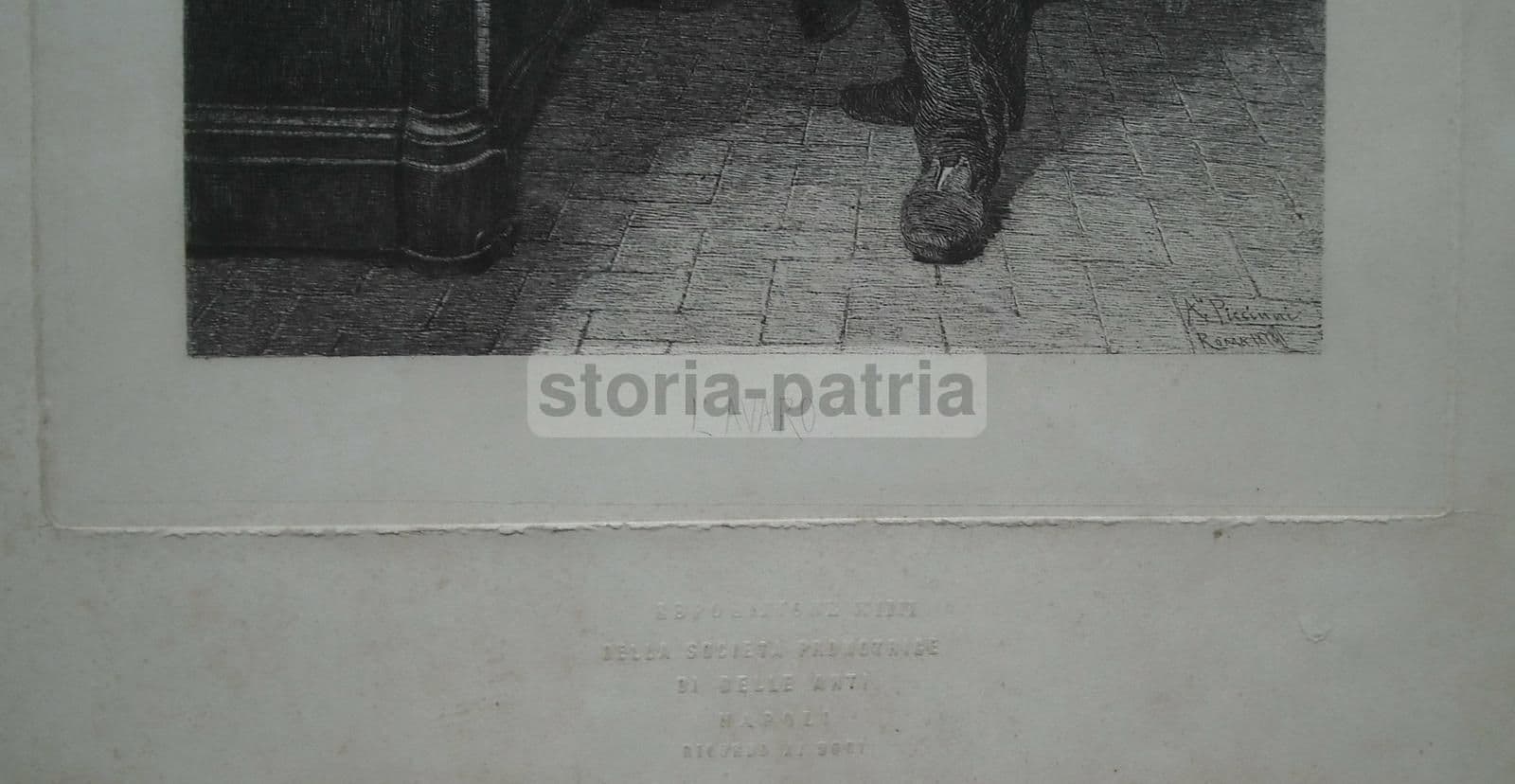 Incisione Originale Antonio Piccinni L'Avaro 1878 Trani Puglia