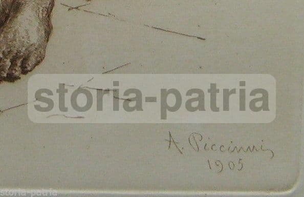 Incisione Originale Di Antonio Piccinni, 1905, Trani, Puglia: Pescatore