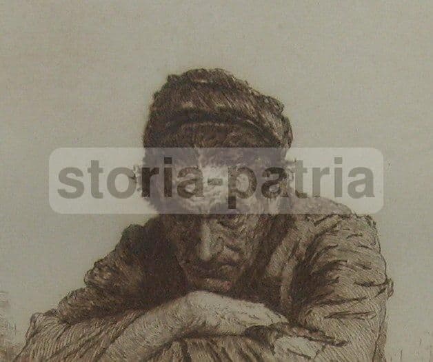 Incisione Originale Di Antonio Piccinni, 1905, Trani, Puglia: Pescatore