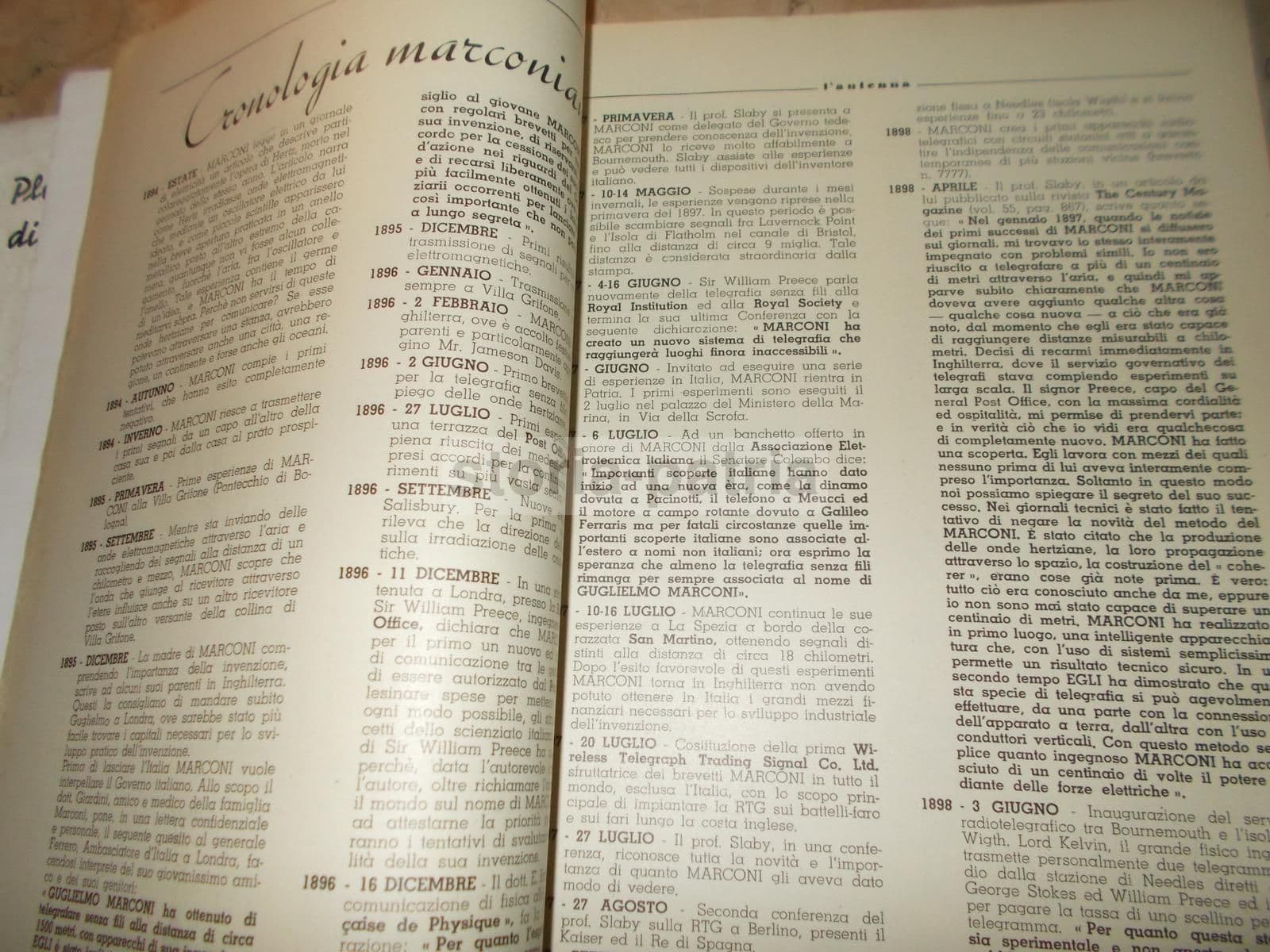 L'Antenna 1947: Cinquantenario Marconi, Radiotecnica E Valvole
