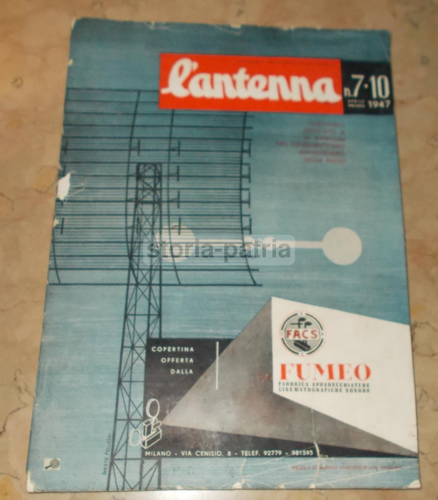L'Antenna 1947: Cinquantenario Marconi, Radiotecnica E Valvole