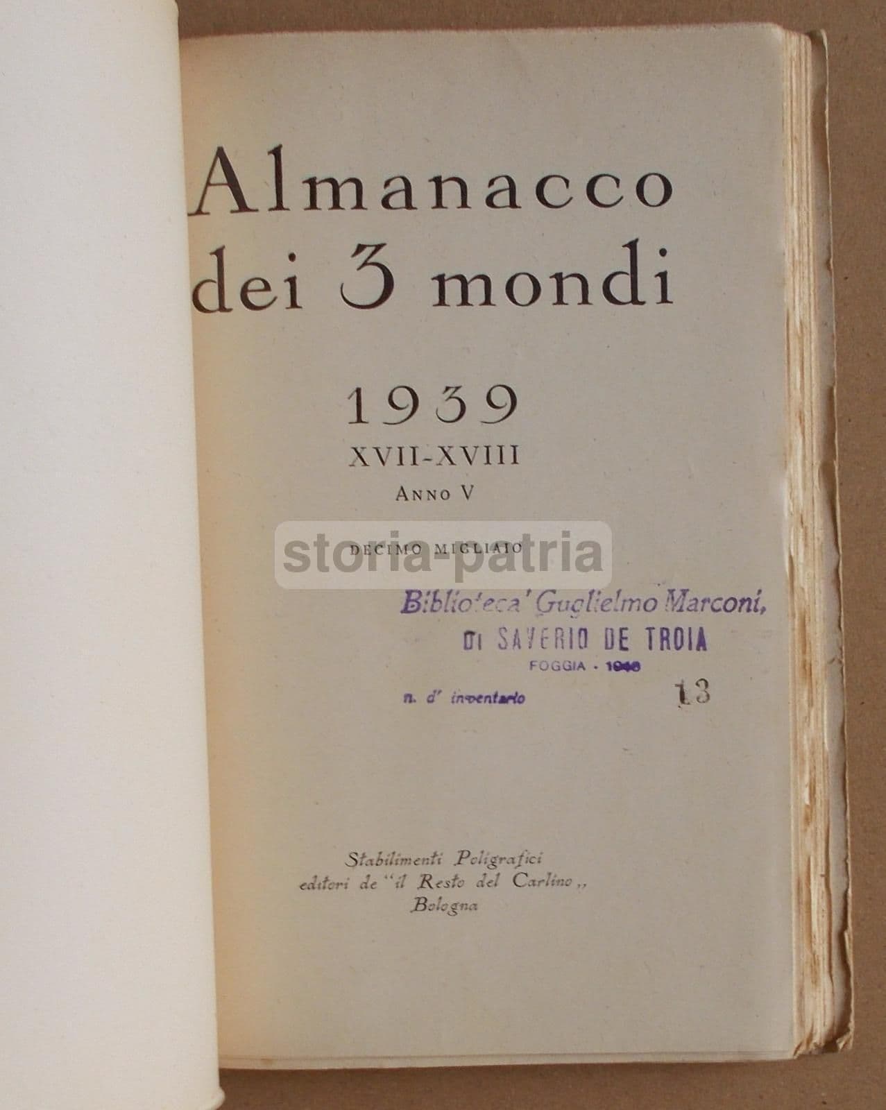 Almanacco 1939 Dedicato A Guglielmo Marconi: Radio E Radiotelegrafia