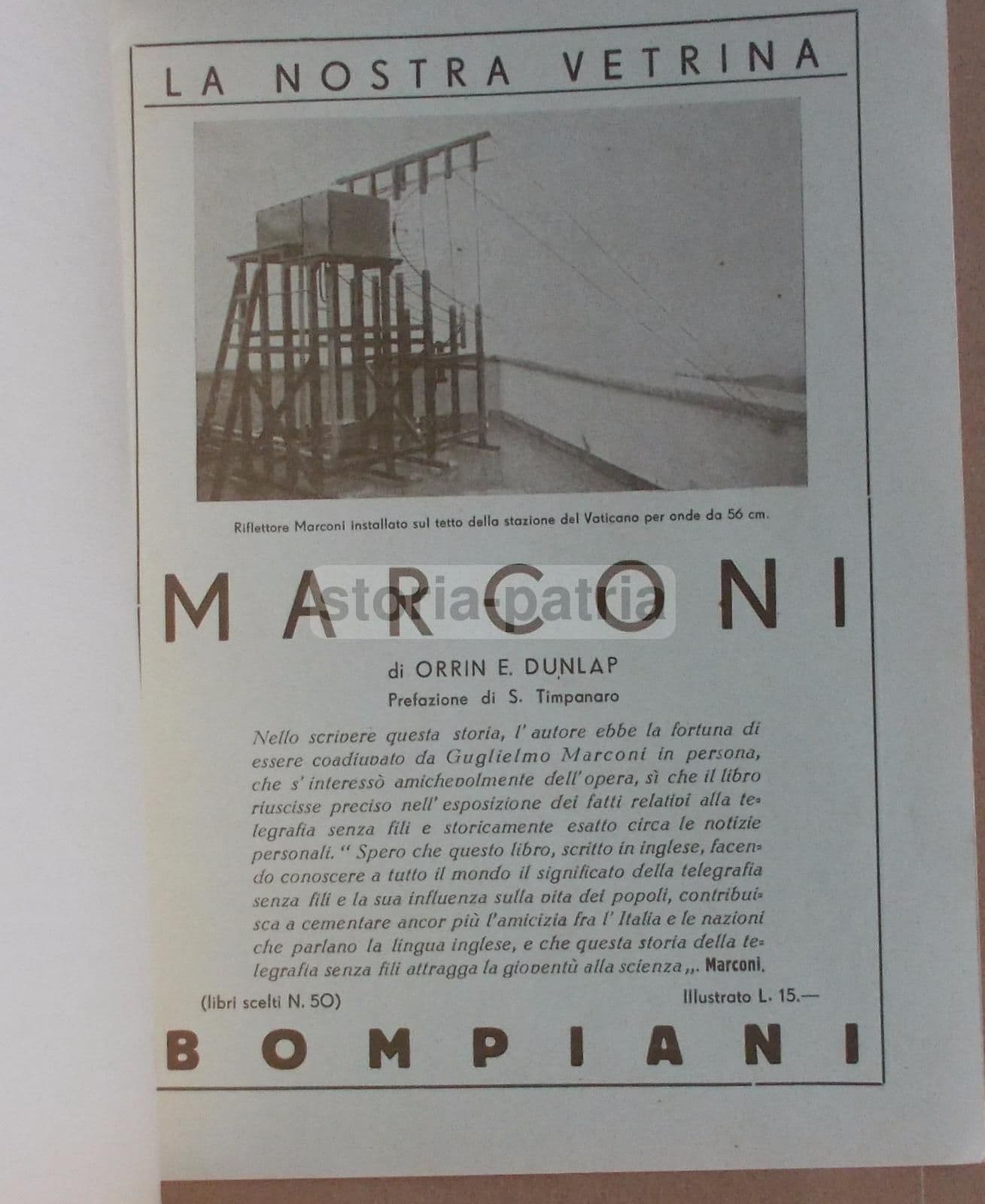 Commemorazione Di Guglielmo Marconi: Vallauri E Solari, 1938