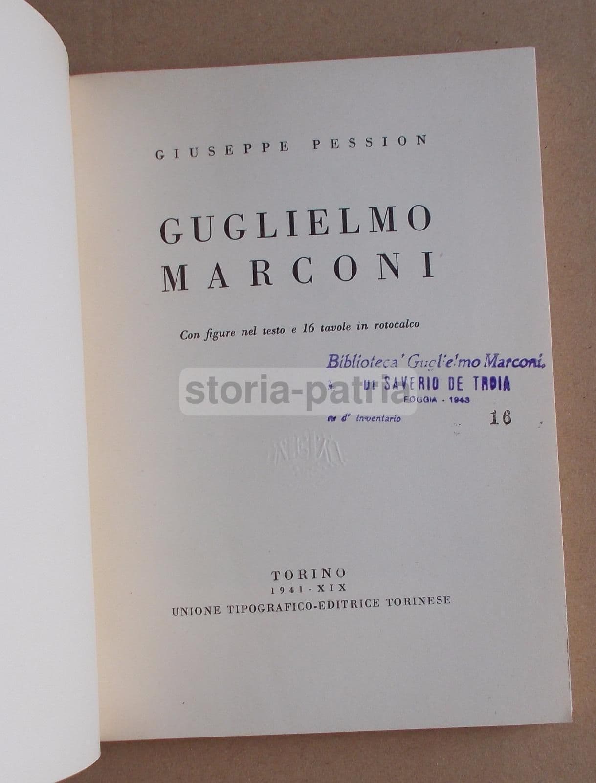 Marconi Di Giuseppe Pession (1941, UTET): Radiotelegrafia E Marina