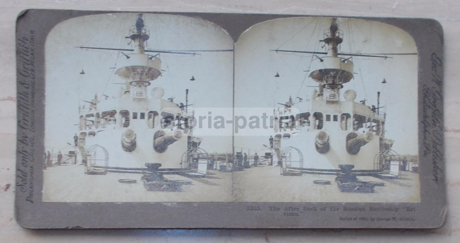 Fotografia Stereo Della Corazzata Russa Retvizan, Griffith & Griffith, 1904