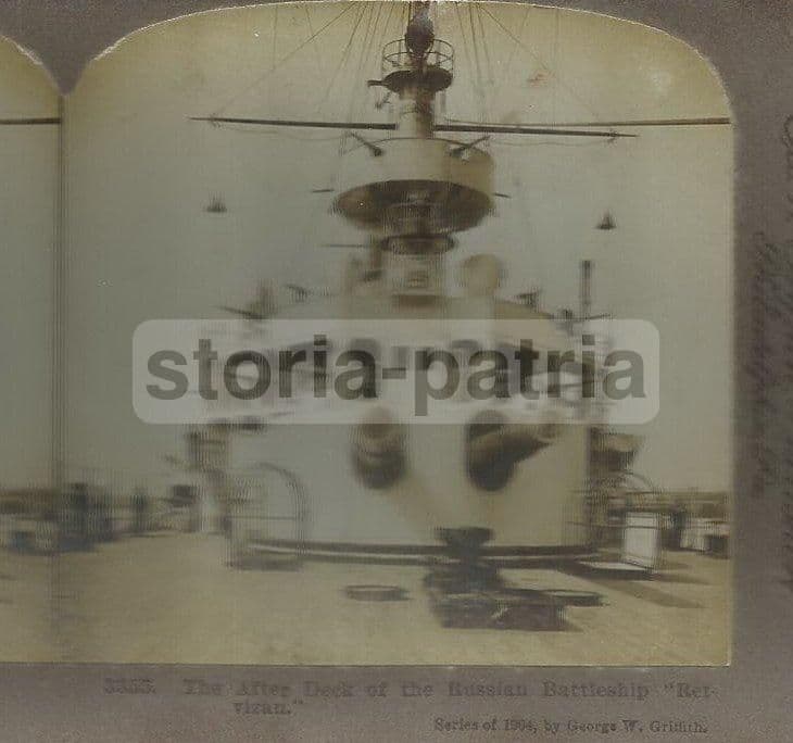 Fotografia Stereo Della Corazzata Russa Retvizan, Griffith & Griffith, 1904