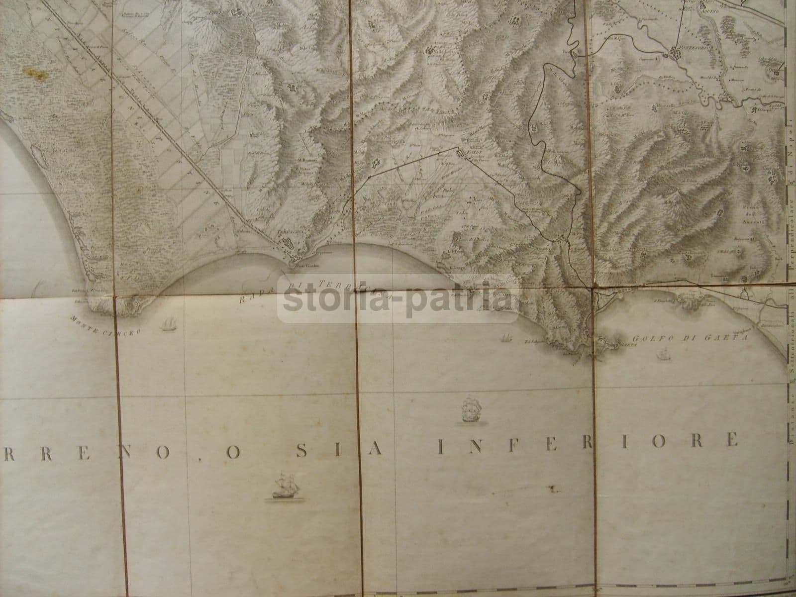 Mappa Antica Rizzi Zannoni 1804 Gaeta Formia Nettuno Circeo