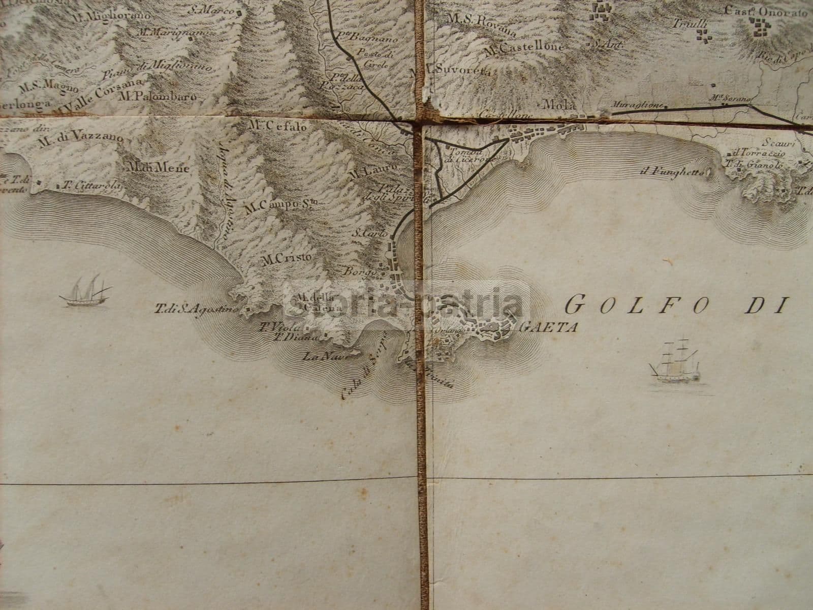Mappa Antica Rizzi Zannoni 1804 Gaeta Formia Nettuno Circeo