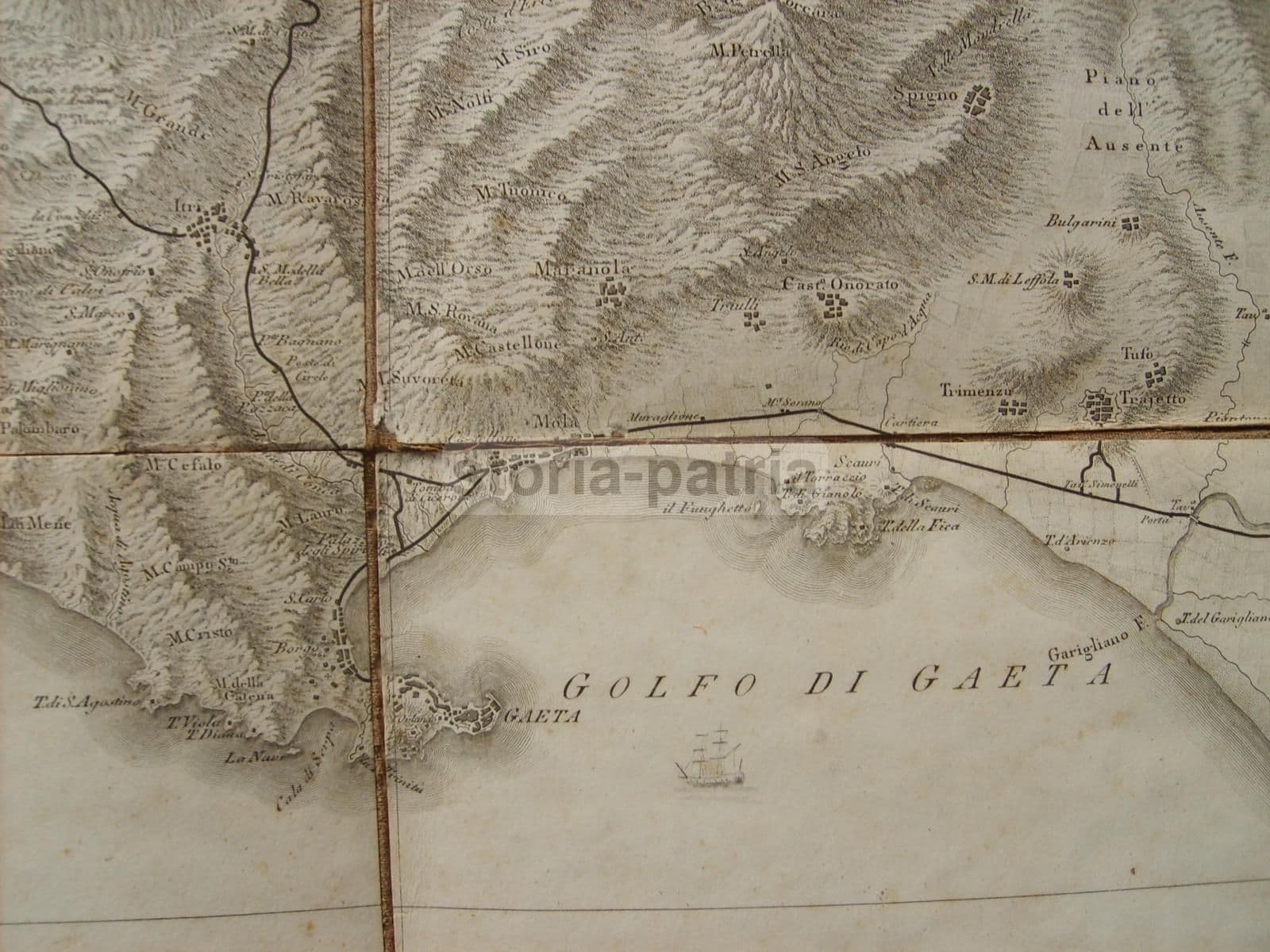 Mappa Antica Rizzi Zannoni 1804 Gaeta Formia Nettuno Circeo