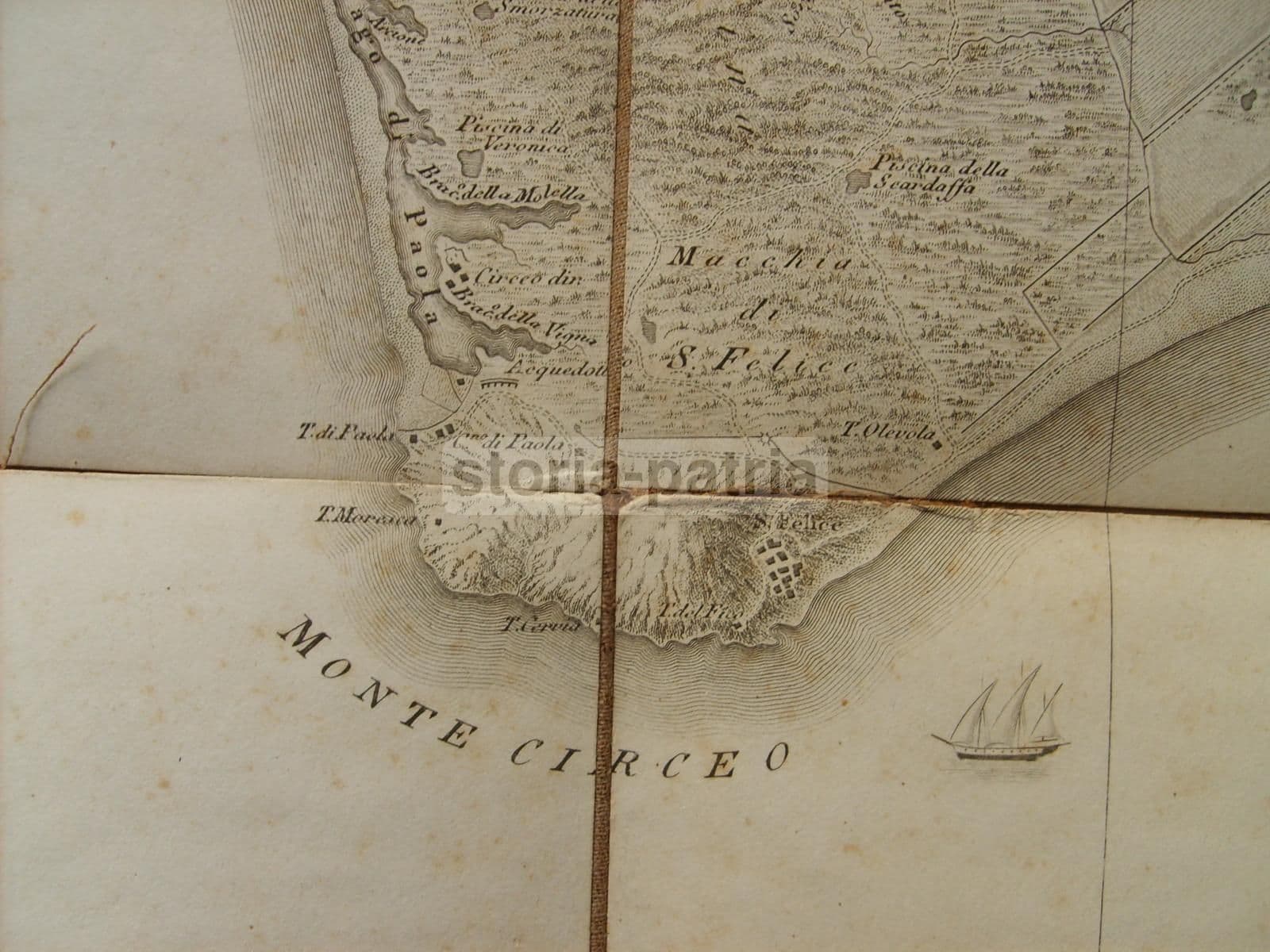 Mappa Antica Rizzi Zannoni 1804 Gaeta Formia Nettuno Circeo