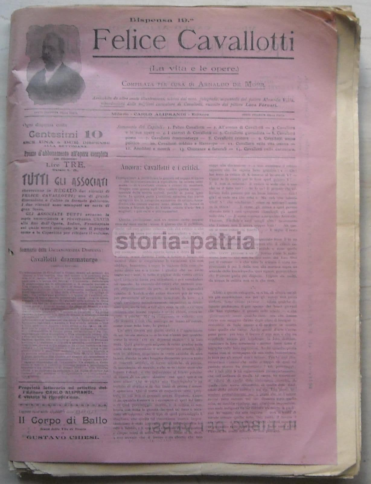 Felice Cavallotti: La Vita E Le Opere (Arnaldo De Mohr), Milano, Fine XIX Secolo