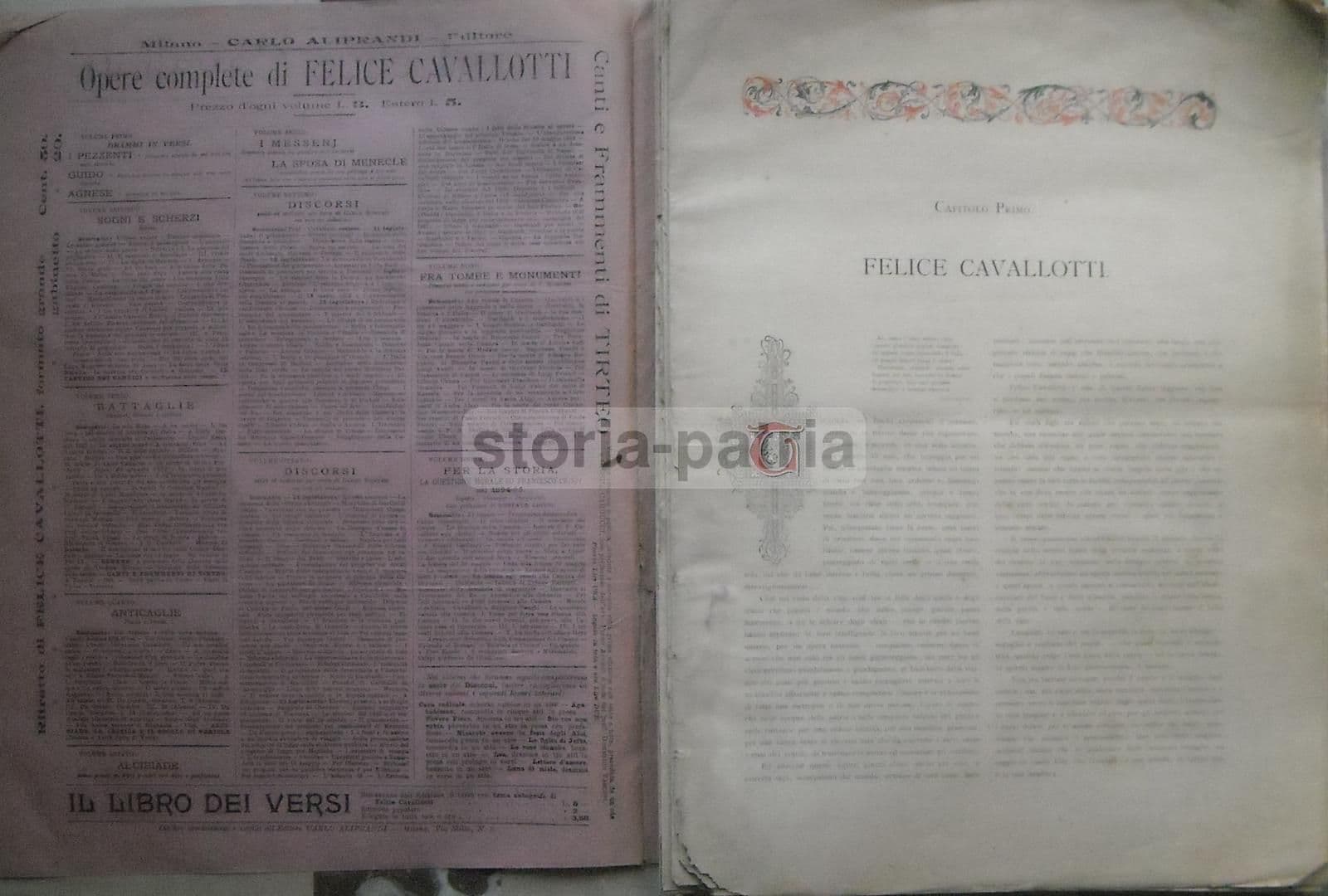 Felice Cavallotti: La Vita E Le Opere (Arnaldo De Mohr), Milano, Fine XIX Secolo