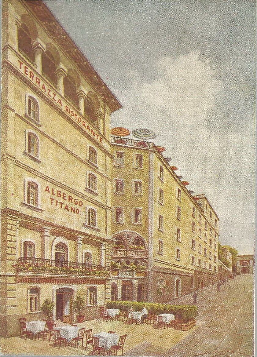 Cartolina Albergo Titano San Marino Anni '50 Illustrazione Musso