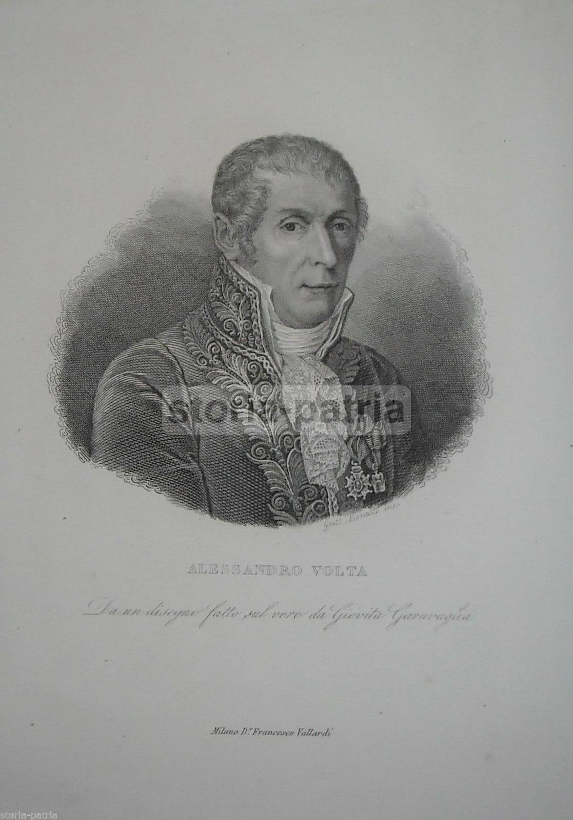 Ritratto Di Alessandro Volta, Incisione Di Garavaglia, Bonatti E Vallardi