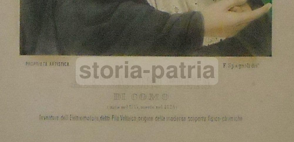 Ritratto Di Alessandro Volta Con La Pila Voltaica, Stampa Fotografica Colorata A Mano, Fine '800