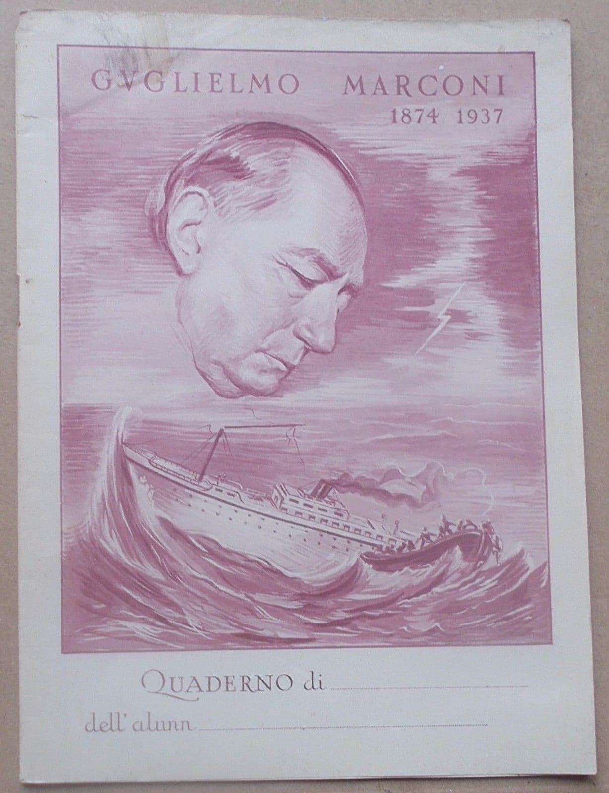 Quaderno Scolastico Guglielmo Marconi, Anni '30, Telegrafia, Romagna