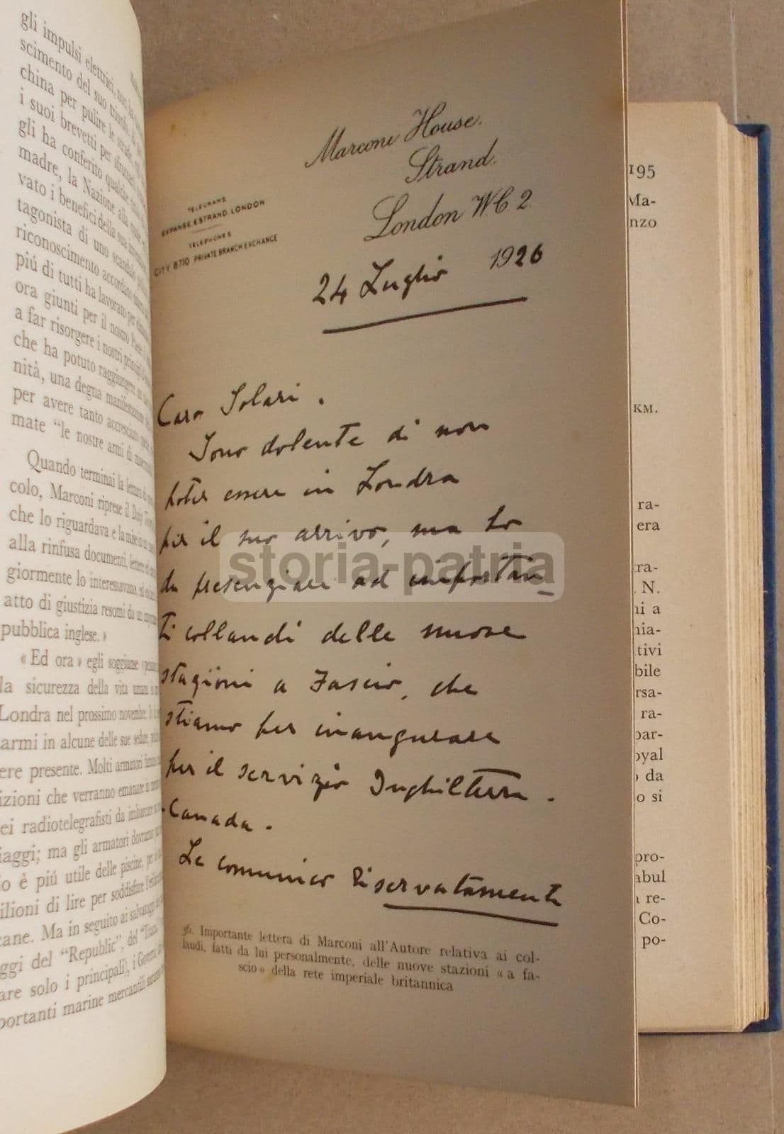 Marconi Nell'Intimità E Nel Lavoro Di Luigi Solari, Mondadori, 1940